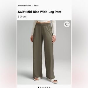 Lululemon Swift Mid-Rise Wide Leg Pant